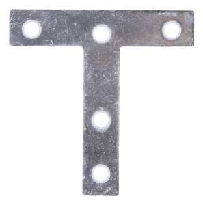 ProSource 22529ZCL T-Plate, 3 in L, 3 in W, 2 mm Thick, Steel, Zinc, Pack of 20