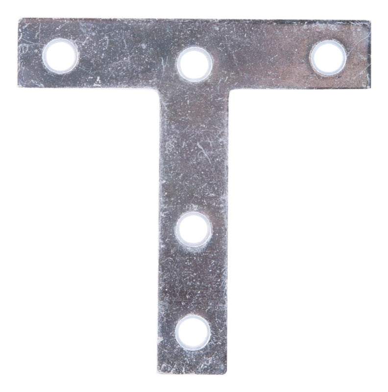 ProSource 22529ZCL T-Plate, 3 in L, 3 in W, 2 mm Thick, Steel, Zinc, Pack of 20
