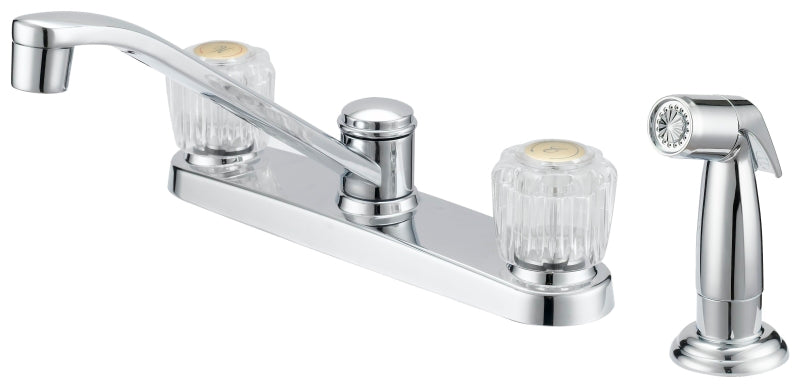 Boston Harbor F8F10041CP Kitchen Faucet, 1.8 gpm, 2-Handle, 4-Faucet Hole, Metal/Plastic, Chrome Plated