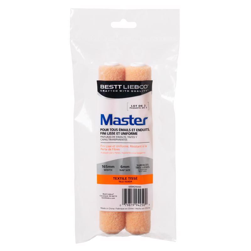 Bestt Liebco Master Woven Fabric 6-1/2 in. W X 1/4 in. Mini Paint Roller Cover 2 pk, Pack of 12