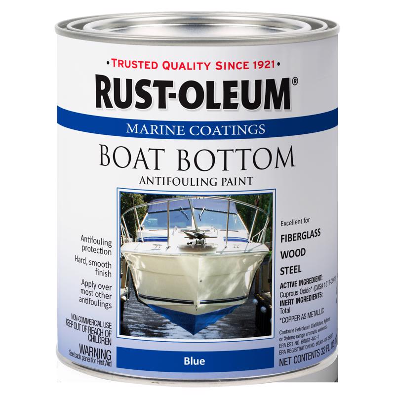 Rust-Oleum Marine Coatings Outdoor Flat Blue Epoxy Antifouling Paint 1 qt