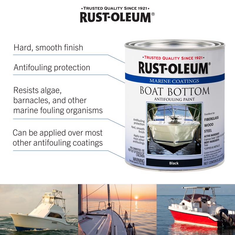 Rust-Oleum Marine Coatings Outdoor Flat Blue Epoxy Antifouling Paint 1 qt