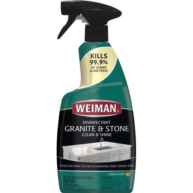 Weiman Citrus Scent Granite Cleaner and Polish 24 oz Liquid, Pack of 6