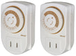 Woods 50006 Mechanical Timer, 15 A, 125 V, 1875 W, White, 24 hr Time Setting, 24 On/Off Cycles Per Day Cycle