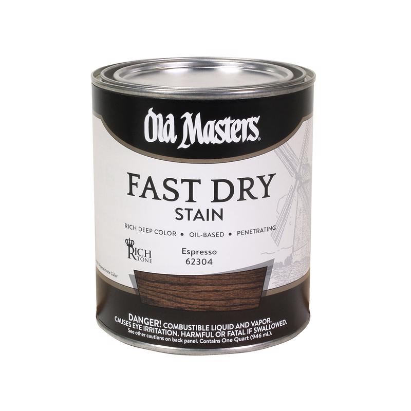 Old Masters Semi-Transparent Espresso Oil-Based Alkyd Fast Dry Wood Stain 1 qt, Pack of 4