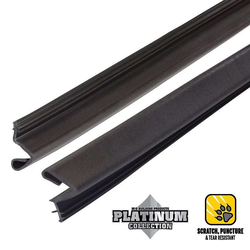 M-D 43347 Slide-On Door Seal, 1-1/8 in W, 81 in L, Rubber, Brown, Pack of 20