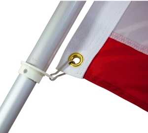 Valley Forge 60733 Flag Pole, 1 in Dia, 6 in H, Aluminum