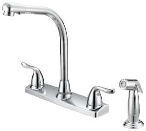 Boston Harbor F8F10036CP Kitchen Faucet, 1.8 gpm, 2-Handle, 4-Faucet Hole, Metal/Plastic, Chrome Plated
