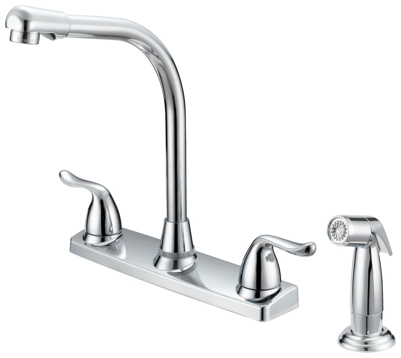 Boston Harbor F8F10036CP Kitchen Faucet, 1.8 gpm, 2-Handle, 4-Faucet Hole, Metal/Plastic, Chrome Plated