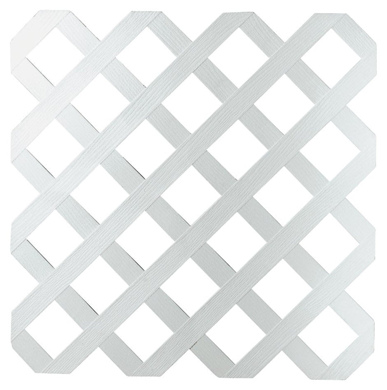 UFP 79897 Tradition Diamond Lattice, 8 ft L, 4 ft H, Diamond Mesh, 2-3/4 in Mesh, Plastic, White