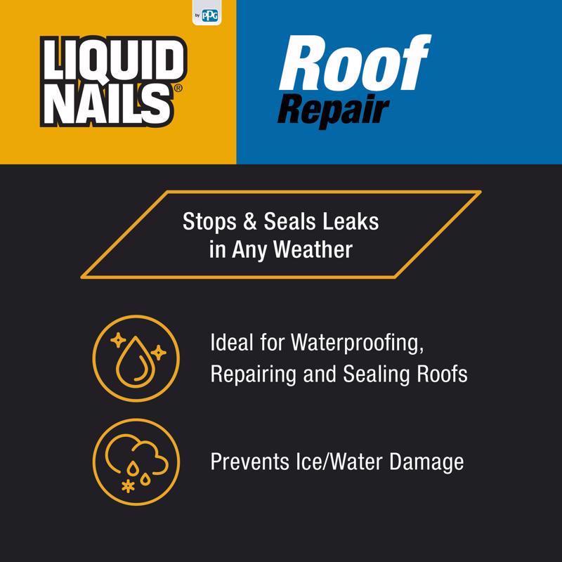 Liquid Nails Tough Repair Black Latex Caulk Sealant 10.3 oz