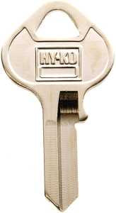 Hy-Ko 11010MH1 Key Blank, Brass, Nickel, For: Master Cabinet, House Locks and Padlocks, MH1 Key Number, Pack of 10