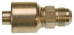 Gates MegaCrimp G25165-0406 Hose Coupling, 1/4 x 9/16 in Dia, 2.22 in, 9/16-18, Crimp x JIC, Straight Angle, Steel, Zinc