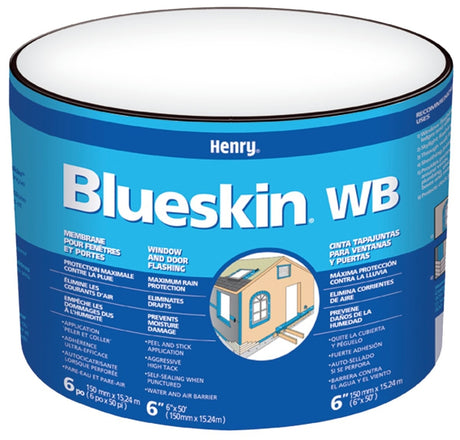 Blueskin WB BH200WB4559 Window and Door Flashing, 50 ft L, 4 in W, Blue, Self-Adhesive