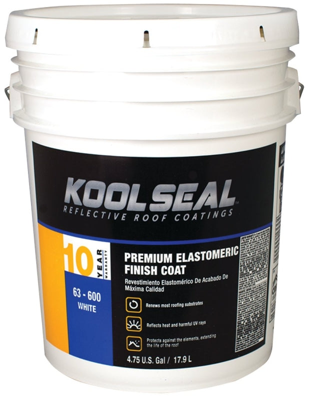 Kool Seal KS0063600-20 Elastomeric Roof Coating, White, 5 gal Pail, Liquid