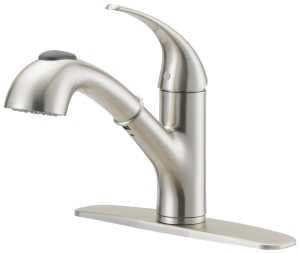 Boston Harbor FP4A4079NP Kitchen Faucet, 1.8 gpm, 1-Handle, 1, 3-Faucet Hole, Metal/Plastic, Stainless Steel