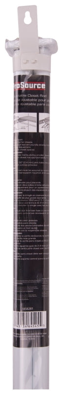ProSource 21013PHX-PS Adjustable Closet Rod, 30 to 48 in L, Steel