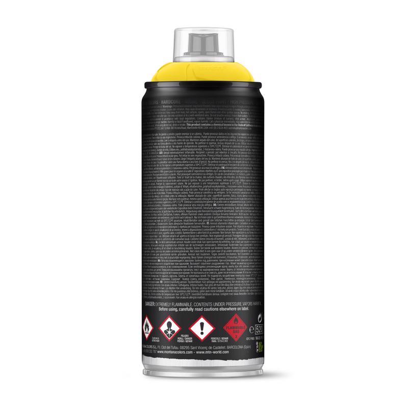 MTN Hardcore Gloss Light Yellow Spray Paint 11 oz, Pack of 6
