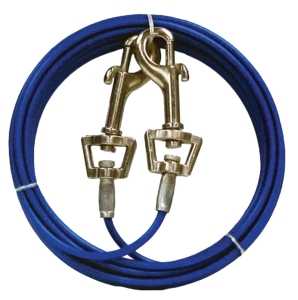 Boss Pet PDQ Q232000099 Pet Tie-Out Belt with Twin Swivel Snap, 20 ft L Belt/Cable, For: Medium Dogs Up to 35 lb
