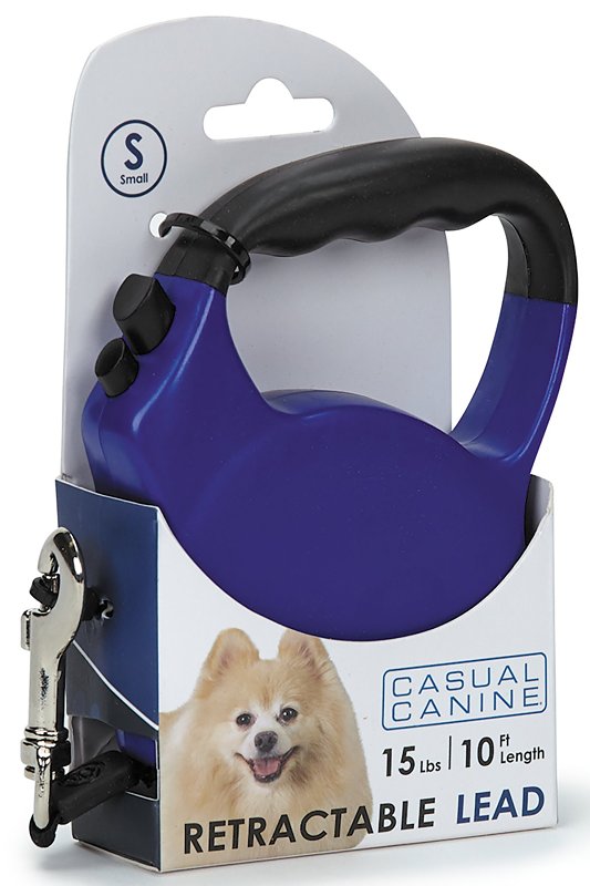 Casual Canine 11610 10 19 Belted Retractable Lead, 10 ft L, Blue, Snap Hook, S