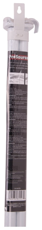 ProSource 21014PHX-PS Adjustable Closet Rod, 48 to 72 in L, Steel