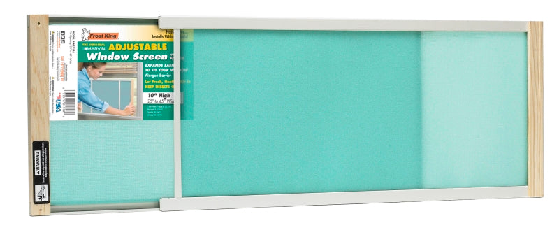 Frost King AWS1145 Window Screen, 25 to 45 in L, 10 in W, Aluminum/Polyethylene