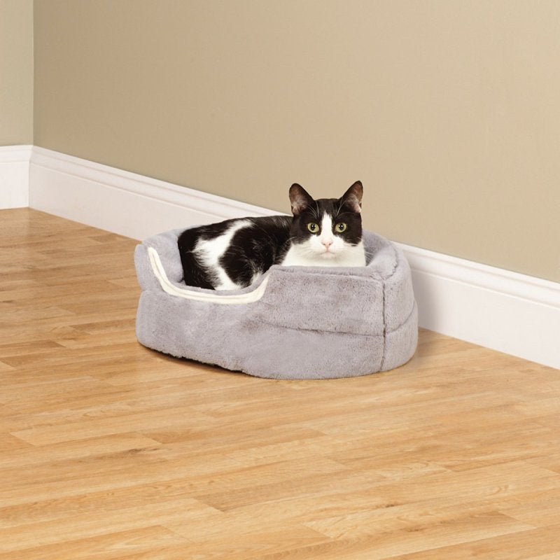 Slumber Pet ZW9087 11 Cuddler Bed, 16 in L, Polyester Cover, Gray, Machine Wash Cold on Gentle Cycle, Tumble Dry Low