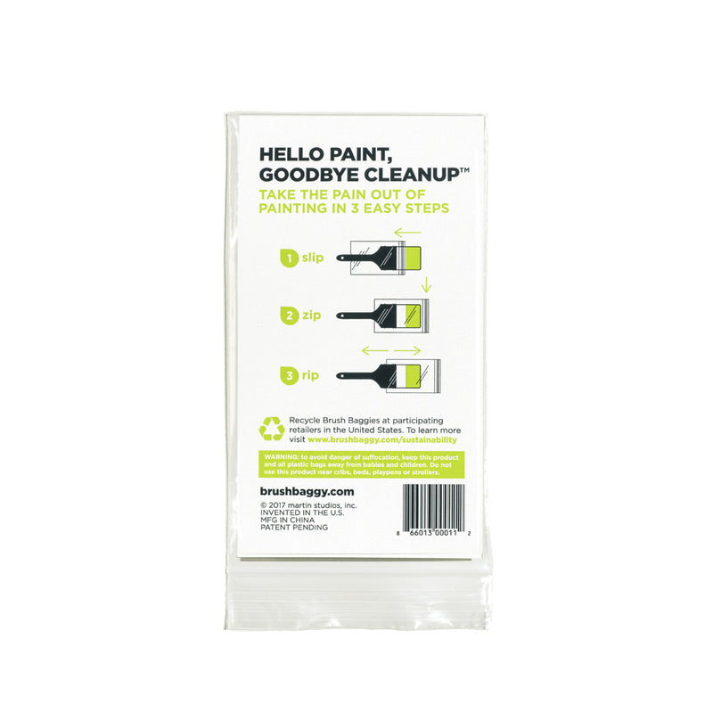 BrushBaggy 5 in. W X 7.75 in. L Clear Polypropylene Paint Brush Baggy, Pack of 20