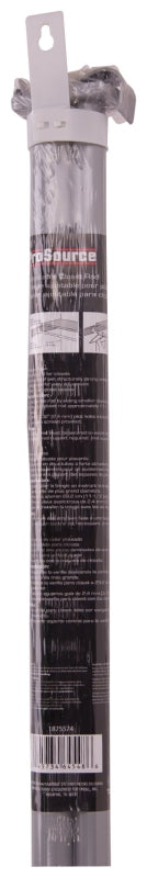 ProSource 21015ZCX-PS Adjustable Closet Rod, 72 to 96 in L, Steel, Silver