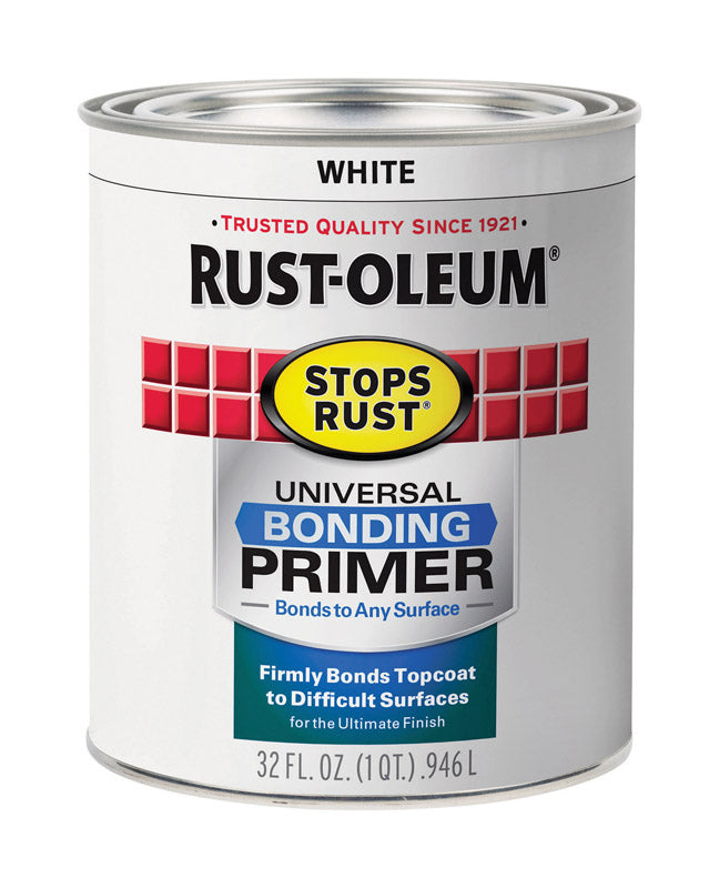 Rust-Oleum Stops Rust White Flat Water-Based Bonding Primer 1 qt, Pack of 2