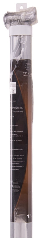 ProSource 21016ZCX-PS Adjustable Closet Rod, 72 to 120 in L, Steel, Silver