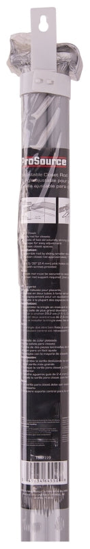 ProSource 21016ZCX-PS Adjustable Closet Rod, 72 to 120 in L, Steel, Silver