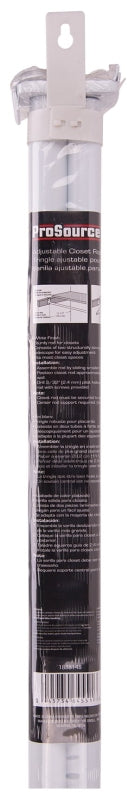 ProSource 21016PHX-PS Adjustable Closet Rod, 72 to 120 in L, Steel