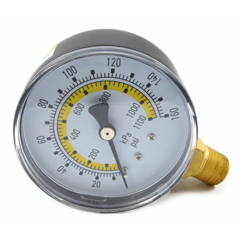 Forney Plastic Bottom Mount Air Pressure Gauge 1/4 in. NPT 160 psi 1 pc