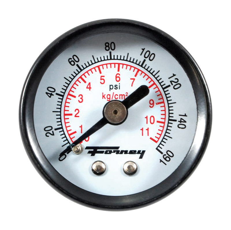 Forney Plastic Rear Mount Air Pressure Gauge 1/8 in. NPT 160 psi 1 pc