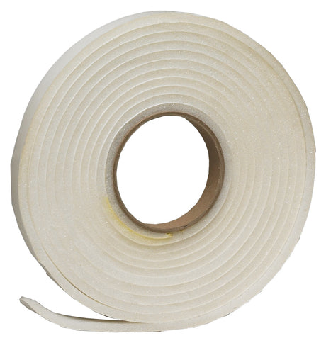 Frost King L342H Foam Tape, 3/4 in W, 17 ft L, 1/4 in Thick, Polyfoam, White