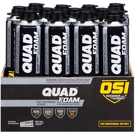 OSI Quad Tan Foam Window and Door Foam Sealant 21.1 oz, Pack of 12