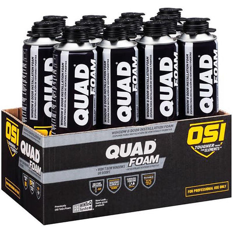 OSI Quad Tan Foam Window and Door Foam Sealant 21.1 oz, Pack of 12