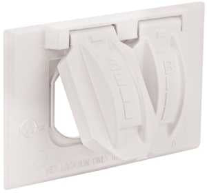 Hubbell 5180-6 Cover, 2-13/16 in L, 4-9/16 in W, Metal, White, Powder-Coated