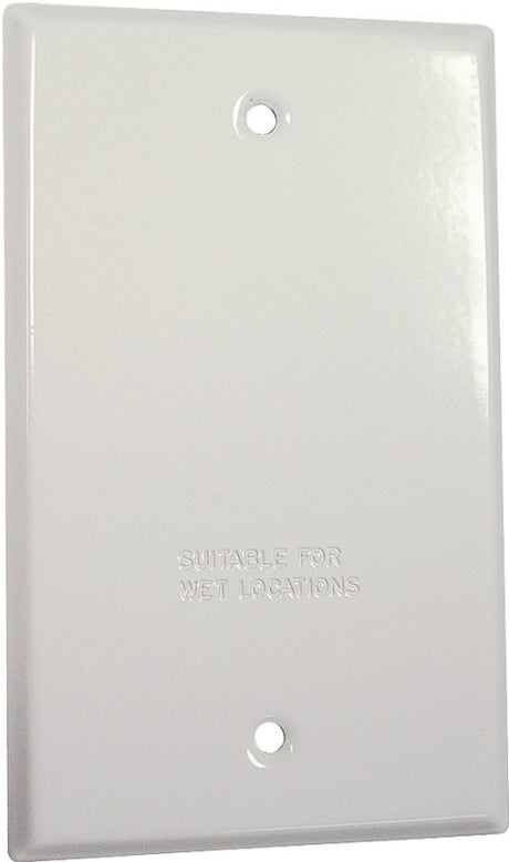 Hubbell 5173-6 Cover, Blank, Flat, 4-17/32 in L, 2-25/32 in W, 1-Gang, Metal, White, Powder-Coated, 12/CD