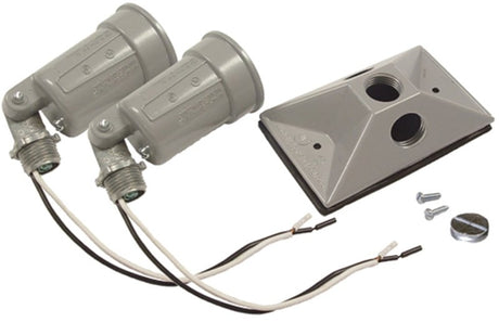 Hubbell 5621-5 Lamp Holder, Combination, Weatherproof, 3.336 in L x 10 in W x 4.594 in H Dimensions, 120 V, 75 to 150 W