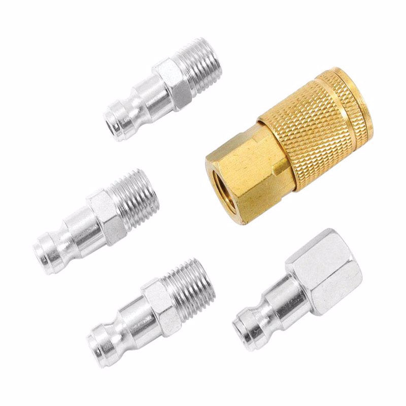 Forney Brass/Steel Air Coupler and Plug Set 1/4 in. 1/4 in. 5 pc
