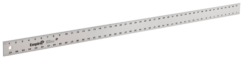 Empire 4004 Straight Edge Ruler, 48 in L, 2 in W, Inch Graduation, Aluminum, 2 in W