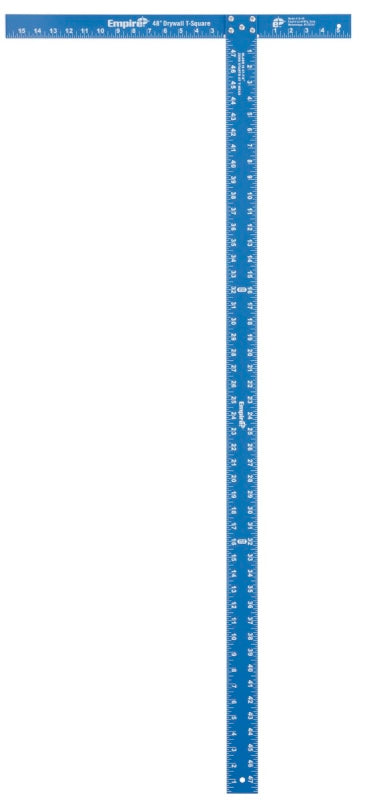 Empire 410-48 Drywall T-Square, 48 in L, 1/4 in Thick, SAE Graduation, Aluminum