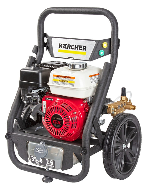 Karcher 1.107-419.0 Gas Pressure Washer, Honda GX 200 Engine, Triplex Pump, 3500 psi Operating, 2.6 gpm, 35 ft L Hose