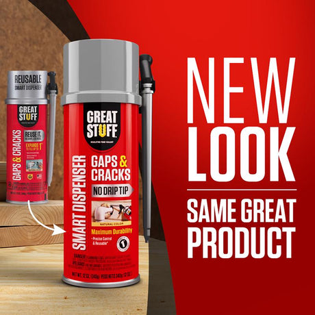 Great Stuff Smart Dispenser Ivory Polyurethane Insulating Foam Sealant 12 oz, Pack of 12