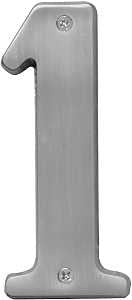 Hy-Ko Prestige Series BR-51SN/1 House Number, Character: 1, 5 in H Character, Nickel Character, Solid Brass, Pack of 3