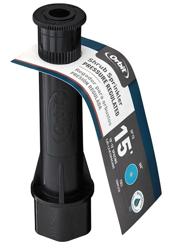 Orbit 54271 Shrub Head Sprinkler, Full-Circle, 4 gpm, 1/2 in Connection, Female, 1 to 10 ft, Plastic