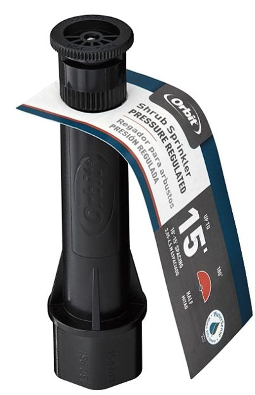 Orbit 54272 Shrub Head Sprinkler, Part-Circle, 1.23 gpm, 1/2 in Connection, Female, 1 to 10 ft, Plastic