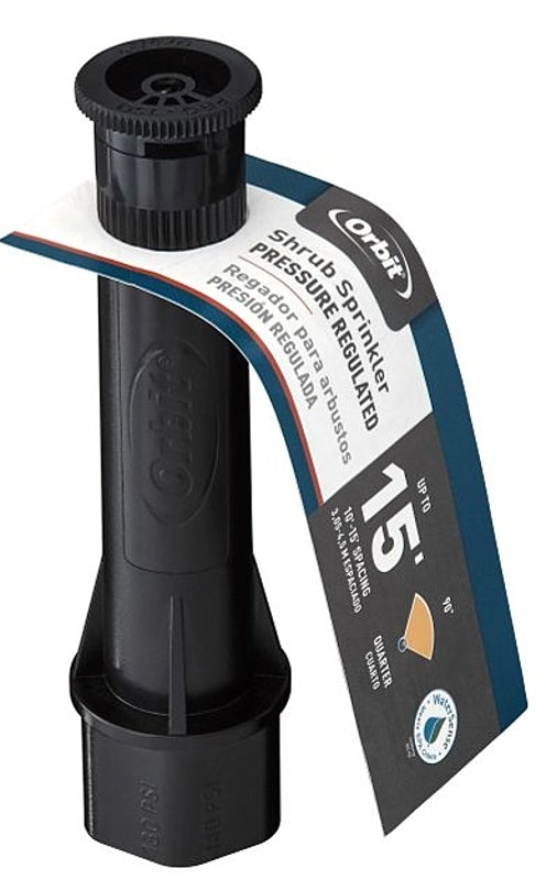 Orbit 54273 Shrub Head Sprinkler, Part-Circle, 0.61 gpm, 1/2 in Connection, Female, 1 to 10 ft, Plastic